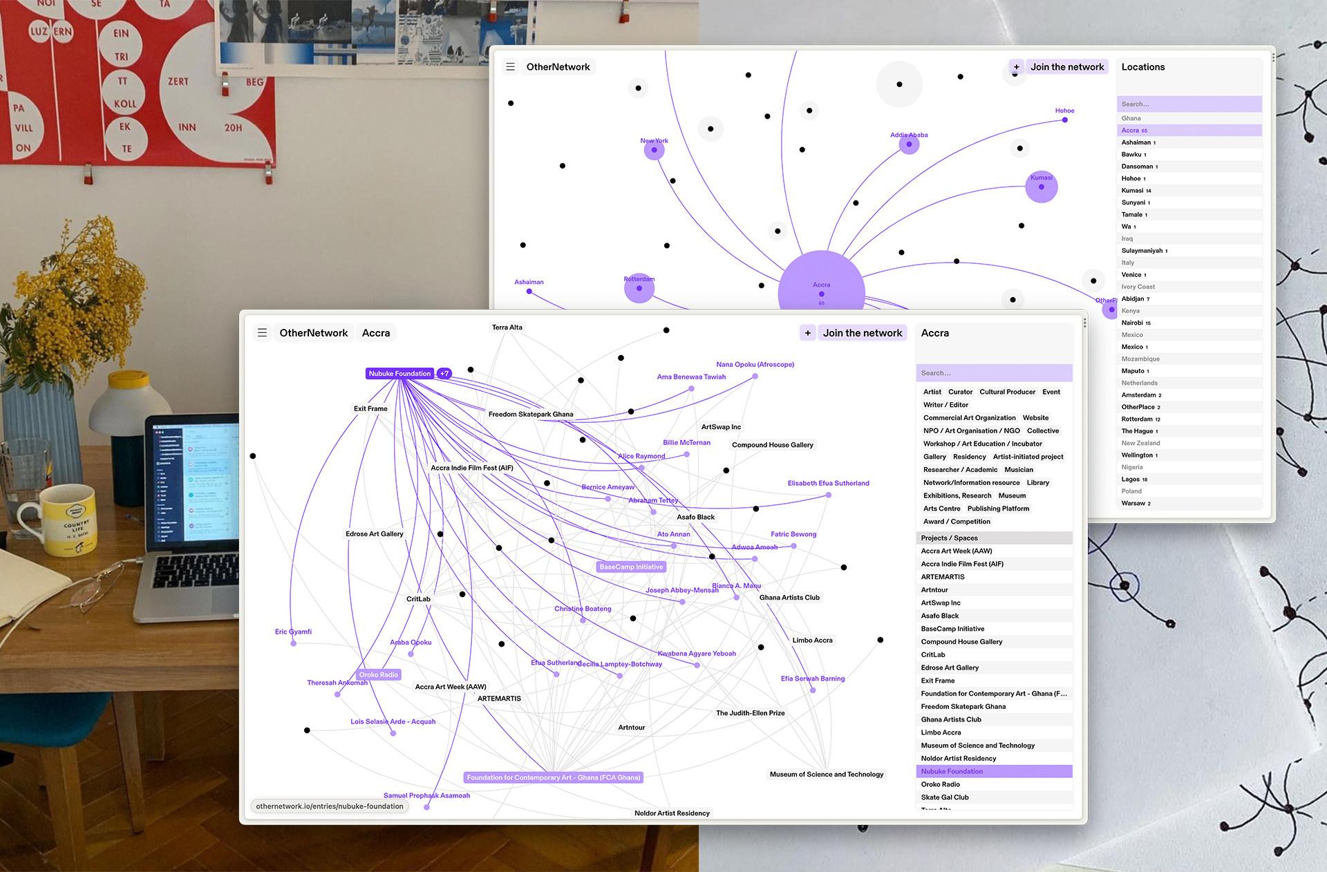 Othernetwork.io website's screenshots